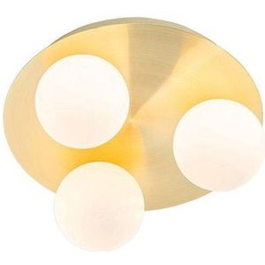 QAZQA Cederic - Moderne Plafondlamp - 3 Lichts - Ø 23 cm - Goud/Messing - Buitenverlichting