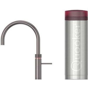 Quooker BE Fusion Square kokendwaterkraan - draaibare uitloop - Combi reservoir - Warm / kokend water - Gun metal 22FSGME-BE