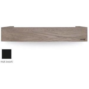 Looox Wood collection shelf BoX 60cm met bodemplaat zwart mat eiken zwart mat WSHBOX60MZ