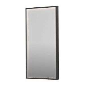 INK SP19 spiegel - 40x4x80cm rechthoek in stalen kader incl dir LED - verwarming - color changing - dimbaar en schakelaar - geborsteld metal black 8409130