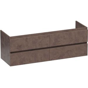 BRAUER Solution Wastafelonderkast - 140x46x50cm - 4 softclose greeploze lades - 2 sifonuitsparing - MFC - Rusty OK-SL140RU