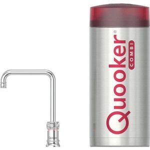 Quooker BE Classic Nordic Square kokendwaterkraan - draaibare uitloop - Combi+ reservoir - Warm / kokend water - Chroom 22+CNSCHR-BE