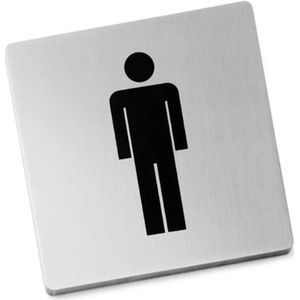 Zack Indici Pictogram man 12.5X10X0.5cm Mat Gesatineerd RVS 50713