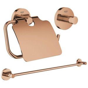 GROHE Essentials accessoireset 3-delig met handdoekhouder, handdoekhaak en toiletrolhouder met klep warm sunset sw98978/sw99002/sw99018/