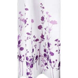 Differnz Douchegordijn Folia – 180 x 200 cm – Verzwaard – 100% Polyester – Wit/Violet