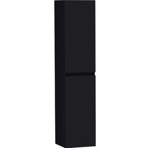 Saniclass Solution Badkamerkast - 160x35x35cm - 2 greeploze links- rechtsdraaiende deur - MDF - mat zwart 7812