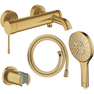 GROHE Essence New bad-/douchekraan met 3 standen handdoucheset en doucheslang brushed cool sunrise SW98781 / SW98897 / SW862663 / SW472417