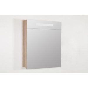 BRAUER 2.0 Spiegelkast - 60x70x15cm - verlichting geintegreerd - 1 linksdraaiende spiegeldeur - MFC - legno calore 7255