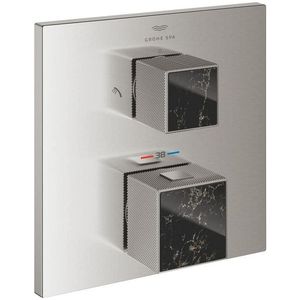 Grohe Grohtherm cube afdekset thermostaat m/omstel v.noir supersteel 24430DC0