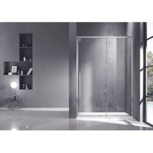 Saniclass Neptune Schuifdeur - 160x200cm - softclose - links/rechts - gepolijst zilver SNI6121-160S