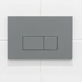 QeramiQ Dely Swirl Toiletset - 36.3x51.7cm - Geberit UP320 Burda inbouwreservoir - 35mm zitting - bedieningsplaat licht grijs - rechthoekige knoppen - wit mat 0701131/SW1102375/SW1000767/SW1026257