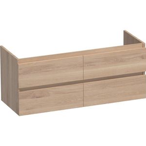 BRAUER Solution Wastafelonderkast - 120x39x50cm - 4 softclose greeploze lades - 2 sifonuitsparing - hout - Smoked oak OK-MES1204SO