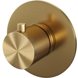 Brauer Gold Carving inbouwthermostaat - inbouwdeel - 1 carving knop - - PVD - geborsteld goud 5-GG-090