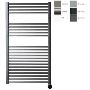 Sanicare electrische design radiator 111,8 x 60 cm. Gun metal met thermostaat zwart (rechtsonder) HRAEZ601118/M