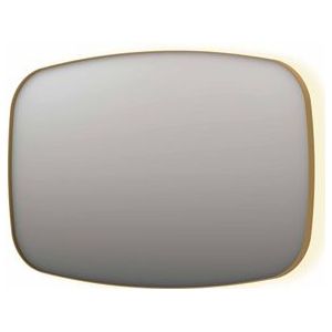 INK SP30 spiegel - 120x4x80cm contour in stalen kader incl indir LED - verwarming - color changing - dimbaar en schakelaar - geborsteld mat goud 8409762