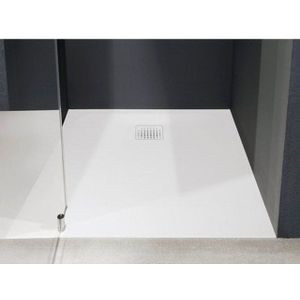 Nemo Spring Trendy douchebak 900 x 900 x 30 mm Pietrablu wit antislip antibacterieel bestand tegen UVstralen met afvoer en afdekplaat in wit 89614485-1001+86310386