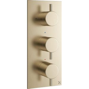 Crosswater MPRO inbouw thermostatisch douchekraan verticaal 2 stopkranen geborsteld messing (goud) sw385415/sw385439