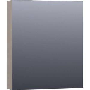 BRAUER Plain Spiegelkast - 60x70x15cm - 1 linksdraaiende spiegeldeur - MDF - mat taupe SK-PL60LMT