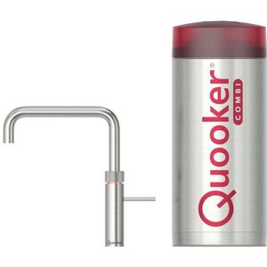 Quooker BE Fusion Square kokendwaterkraan - draaibare uitloop - Combi reservoir - Warm / kokend water - RVS 22FSRVS-BE