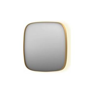 INK SP30 spiegel - 60x4x60cm contour in stalen kader incl indir LED - verwarming - color changing - dimbaar en schakelaar - geborsteld mat goud 8409712