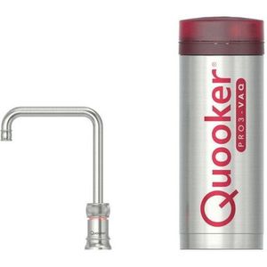 Quooker BE Classic Nordic Square kokendwaterkraan - draaibare uitloop - PRO3 reservoir - Warm / kokend water - RVS 3CNSRVS-BE