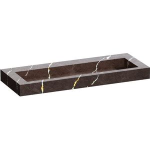 BRAUER Artificial Marble Meubelwastafel - 120x46x10 - Zonder overloop - 1 wasbak - zonder kraangat - composiet - Copper Brown WT-AM120-10CB