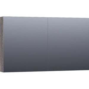 Saniclass Dual Spiegelkast - 120x70x15cm - 2 links- rechtsdraaiende spiegeldeur - MFC - grey Canyon SK-DU120GC