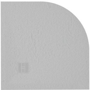 ZEZA Grade douchevloer - 80x80cm - antislip - antibacterieel - mineraalmarmer - kwartrond - mat perla (lichtgrijs) 400000000000009476
