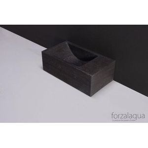 Forzalaqua Venetia Xs fonteinbak 29x16x10cm wasbak Links 0 kraangaten Natuursteen Hardsteen gezoet 100230