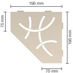 Schluter Shelf-E-S2 planchet - 19.5x19.5x0.5cm - inbouw - Driehoek - Perforatie: Curve - gecoat Ivoor ses2d6tsi