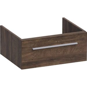 BRAUER Sharp Wastafelonderkast - 60x46x25cm - 1 softclose lade - zonder greep - 1 sifonuitsparing - MFC - burned bark 1834