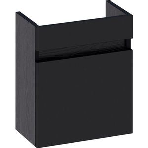 Saniclass Solution Fonteinonderkast - 40x45x22cm - 1 linksdraaiende deur - MFC - black wood FO-SLLBW