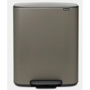 Brabantia Bo Pedal Bin 2 x 30 Liter Platinum