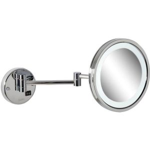 Geesa Mirror Scheerspiegel LED-verlichting 2-armig 3x vergrotend ø 215 mm Chroom 911093