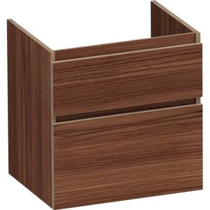 Saniclass Advance Wastafelonderkast - 60x46x60cm - 2 softclose greeploze lades - 1 sifonuitsparing - hout - Natural walnut OK-WWA60NWA