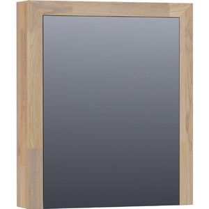 BRAUER natural wood Spiegelkast - 60x70x15cm - 1 linksdraaiende spiegeldeur - hout - grey oak 70451L
