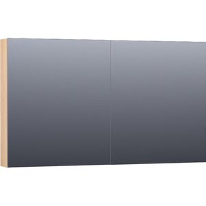 Saniclass Plain Spiegelkast - 120x70x15cm - 2 links/rechtsdraaiende spiegeldeuren - hout - Smoked oak SK-PL120SO