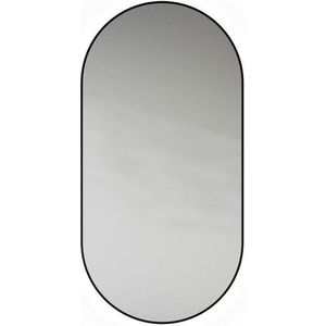 Looox Mirror collection spiegel - ovaal 45x90cm - ind.CCT verl. matt black SPBLOVCCT4590