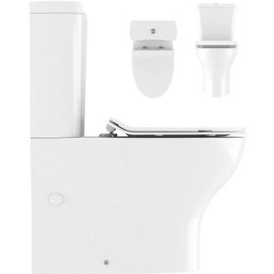 Crosswater KAI Duobloktoilet - zonder reservoir - zonder zitting - afvoerbocht - 35.5x64x40cm - keramiek wit KL6005CW