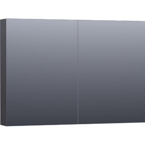 BRAUER Plain Spiegelkast - 100x70x15cm - 2 links/rechtsdraaiende spiegeldeuren - MFC - black wood SK-PL100BW