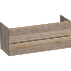 BRAUER Solution Wastafelonderkast - 120x39x50cm - 2 softclose greeploze lades - 2 sifonuitsparing - hout - Vintage oak OK-MES1202VO