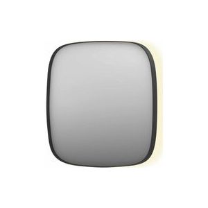 INK SP30 spiegel - 80x4x80cm contour in stalen kader incl indir LED - verwarming - color changing - dimbaar en schakelaar - mat zwart 8409720