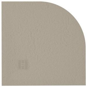 ZEZA Grade douchevloer - 100x100cm - antislip - antibacterieel - mineraalmarmer - kwartrond - mat cream (taupe) 400000000000009450