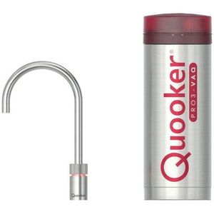 Quooker BE Nordic Round kokendwaterkraan - draaibare uitloop - PRO3 reservoir - Warm / kokend water - RVS 3NRRVS-BE