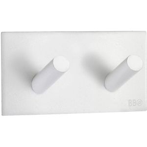 Smedbo Beslagsboden Handdoekhouder - 9x4.5cm - zelfklevend - RVS Mat wit BX1093
