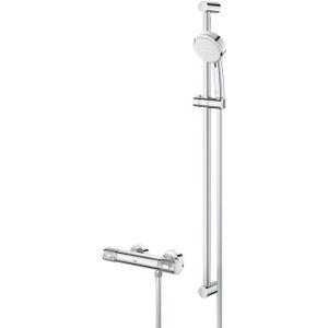 GROHE Grohtherm-1000 Performance renovatieset thermostatisch zonder koppelingen met glijstang 90cm en hoofddouche 2 standen chroom 34784000