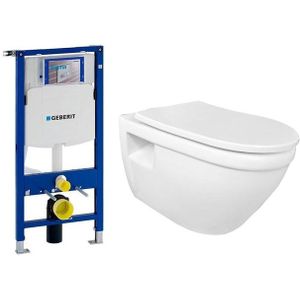 Nemo Go Flora toiletset 52x36x34cm zonder spoelrand wit met dunne softclose en takeoff zitting inclusief Geberit UP320 inbouwreservoir