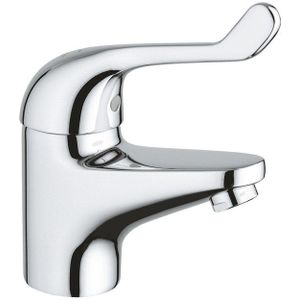 GROHE Euroeco Special veiligheids wastafelkraan laag met hendel 12cm gladde body chroom 32789000