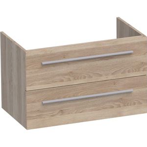 BRAUER EX WastafelOnderkast - 80x46x50cm - 2 softclose lades - zonder greep - 1 sifonuitsparing - MFC - legno calore 1328