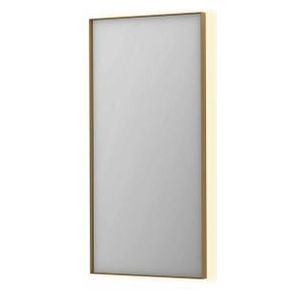 INK SP32 spiegel - 50x4x100cm rechthoek in stalen kader incl indir LED - verwarming - color changing - dimbaar en schakelaar - geborsteld mat goud 8410012
